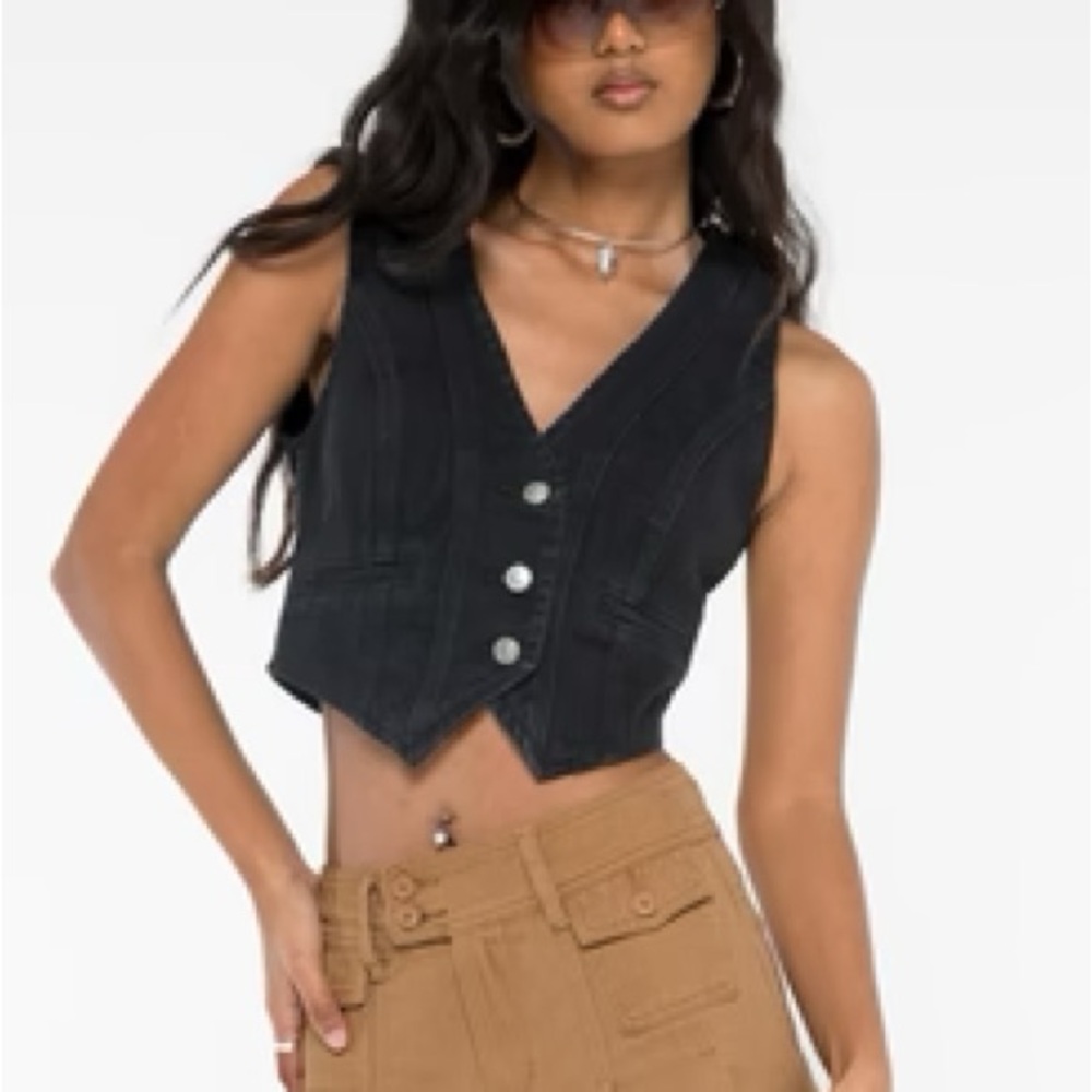 Burrows Denim Vest Black